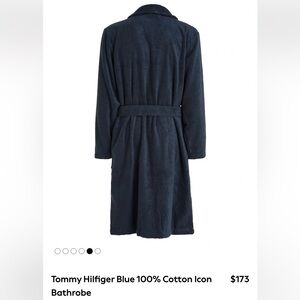Tommy Hilfiger Rich Blue 100% Cotton Icon Men’s Bathrobe One Size